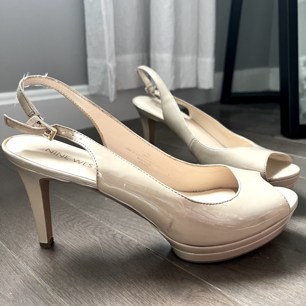 Nine West cream heels